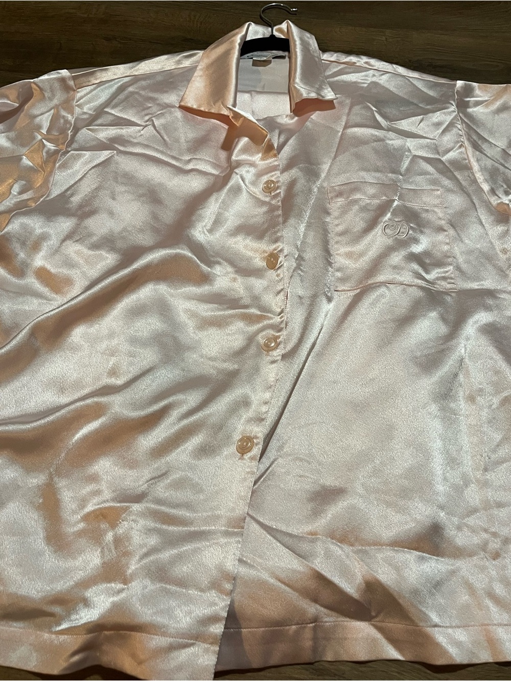 Authentic Vintage Christian Dior Pink Satin Pajama Set | 1980s | Large - Picture 4 of 14
